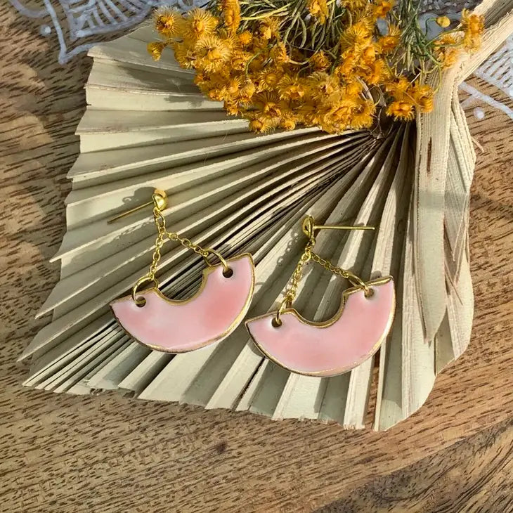 Adella - Porcelain Earrings With Gold