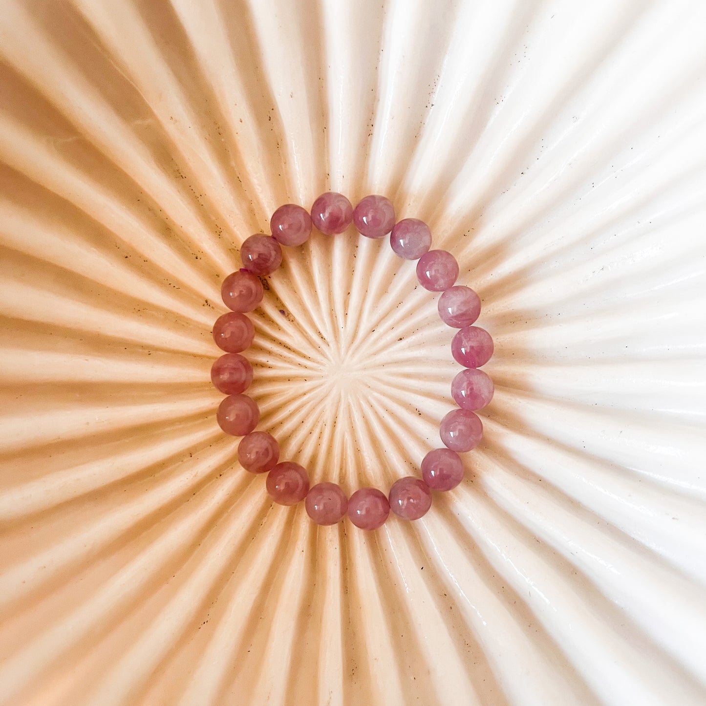 Pink Amethyst Bead Bracelet