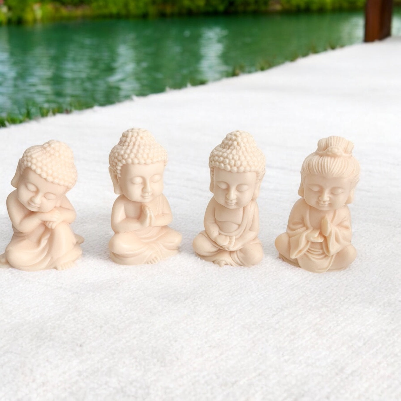 Tagua Nut (Ivory Nut) Buddha Set of 4