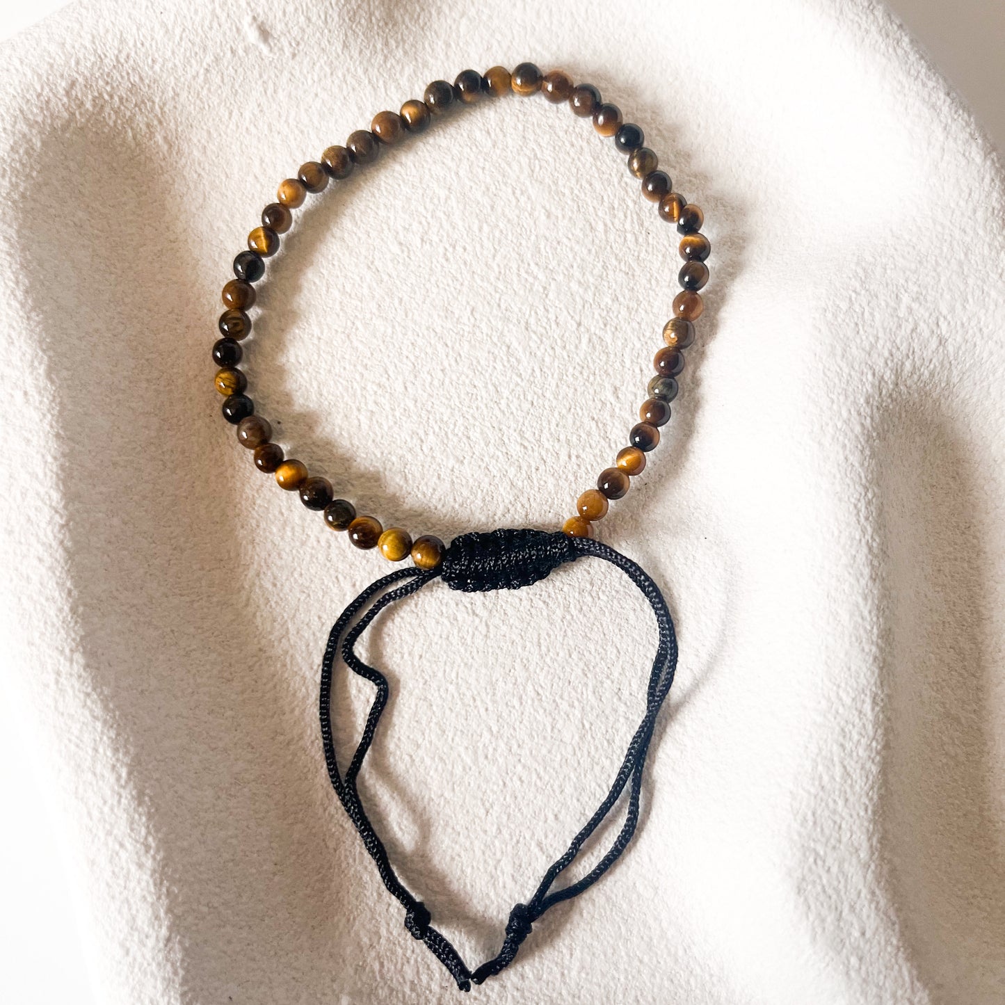 Crystal Jewellery - Tigers Eye 4mm Bead Adjustable String Bracelet