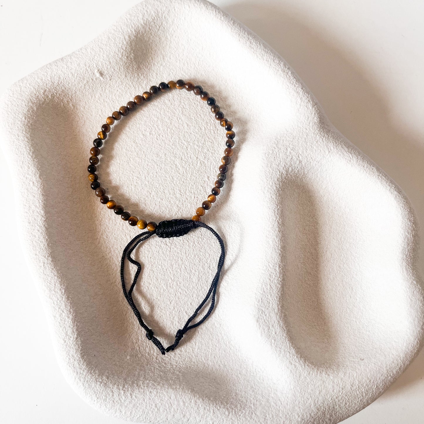 Crystal Jewellery - Tigers Eye 4mm Bead Adjustable String Bracelet