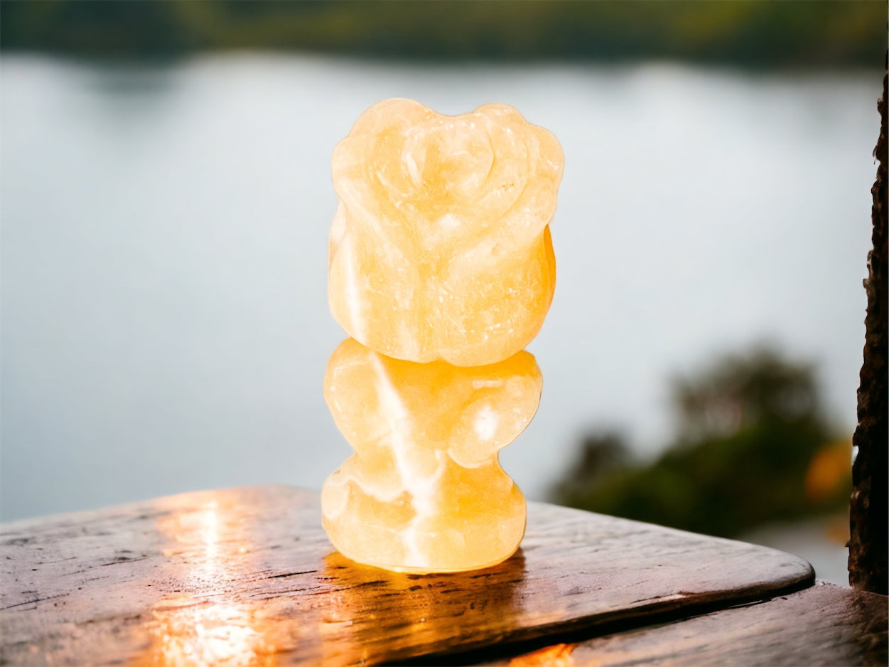 Polished Crystal - Yellow Calcite Flower Polished 5.5cm