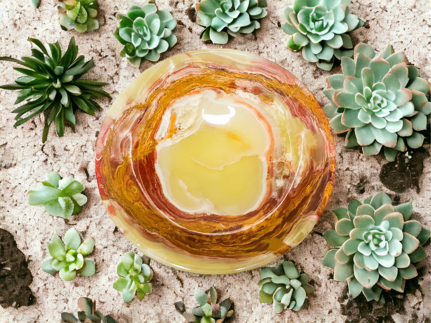 Polished Crystal - Green Onyx Bowl 5cm x 15cm
