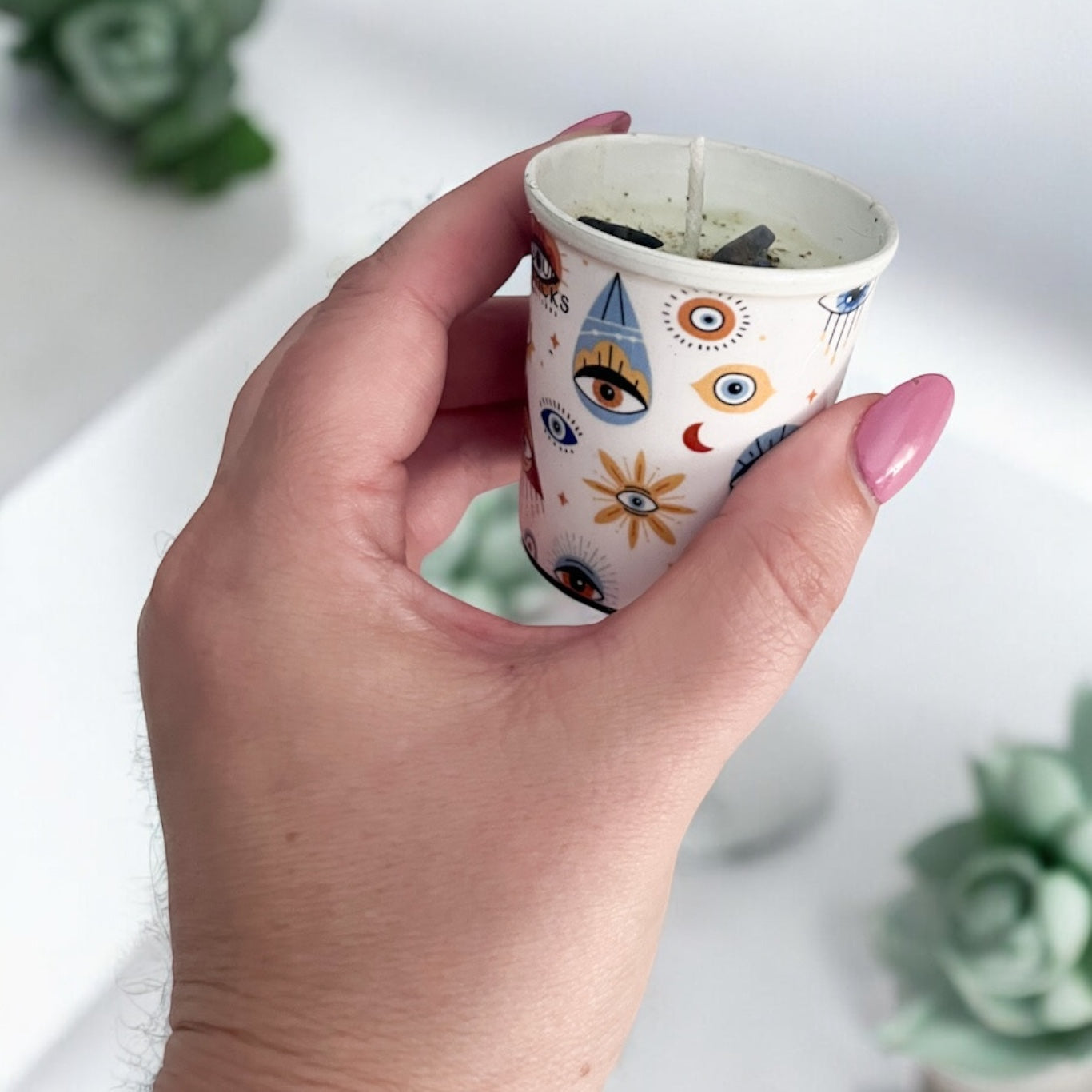 Bohemian Evil Eye Votive Candle