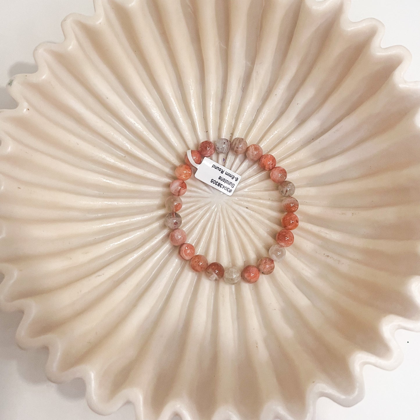 Sunstone Bead Bracelet