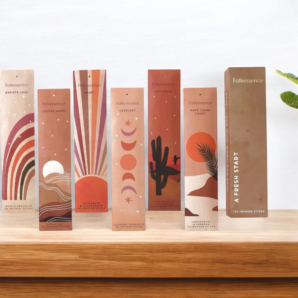 Folkessence Incense Gift Pack -A Fresh Start 120 Sticks.