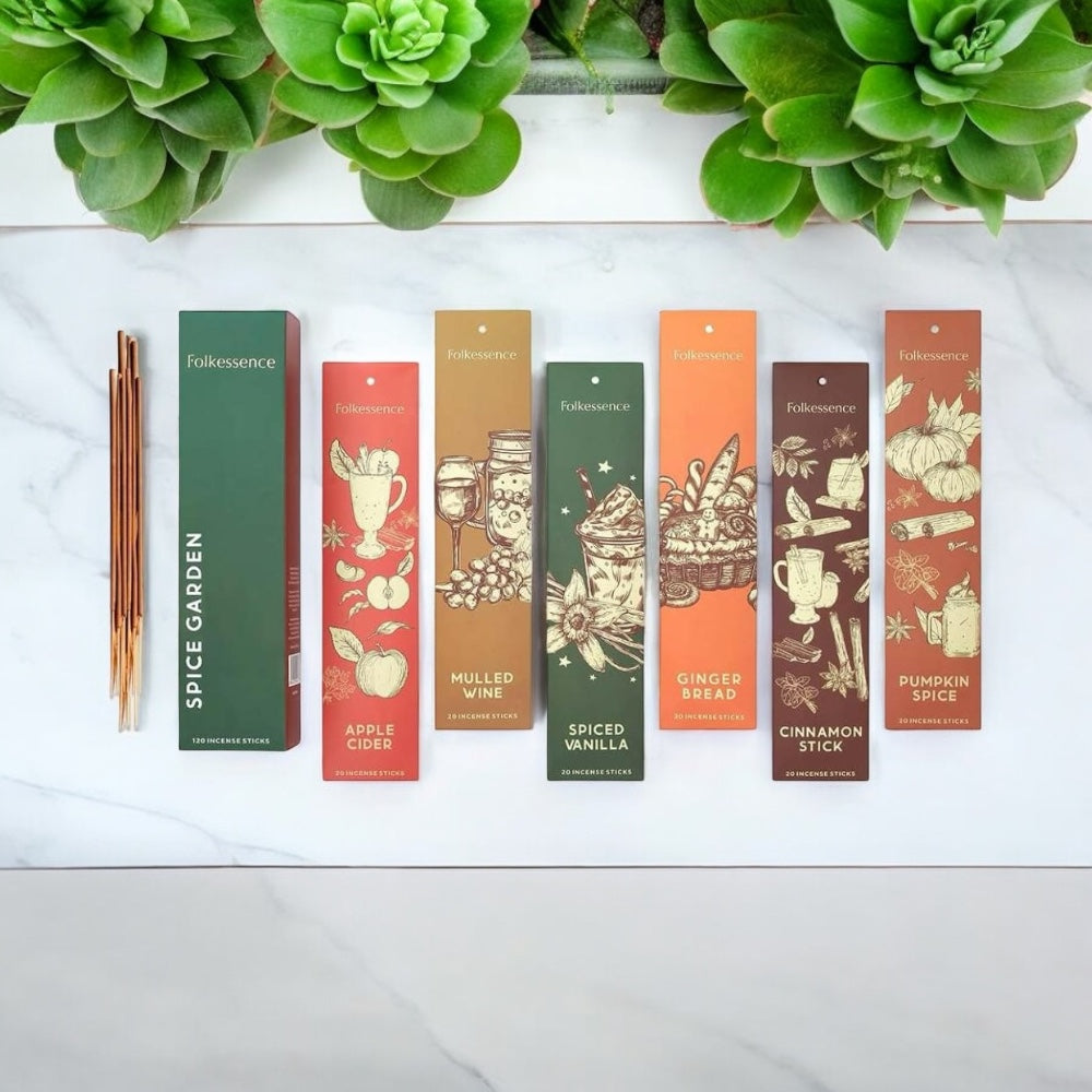 Folkessence Spice Garden Incense Sticks Gift Pack – 120 Sticks