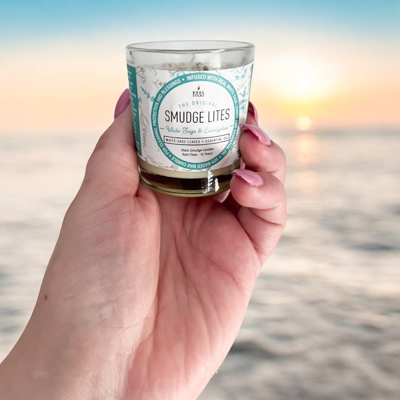 Smudge Lites - White Sage & Eucalyptus Soy Votive 12hr burn