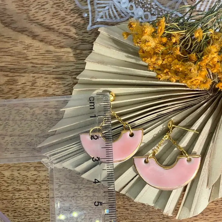 Adella - Porcelain Earrings With Gold