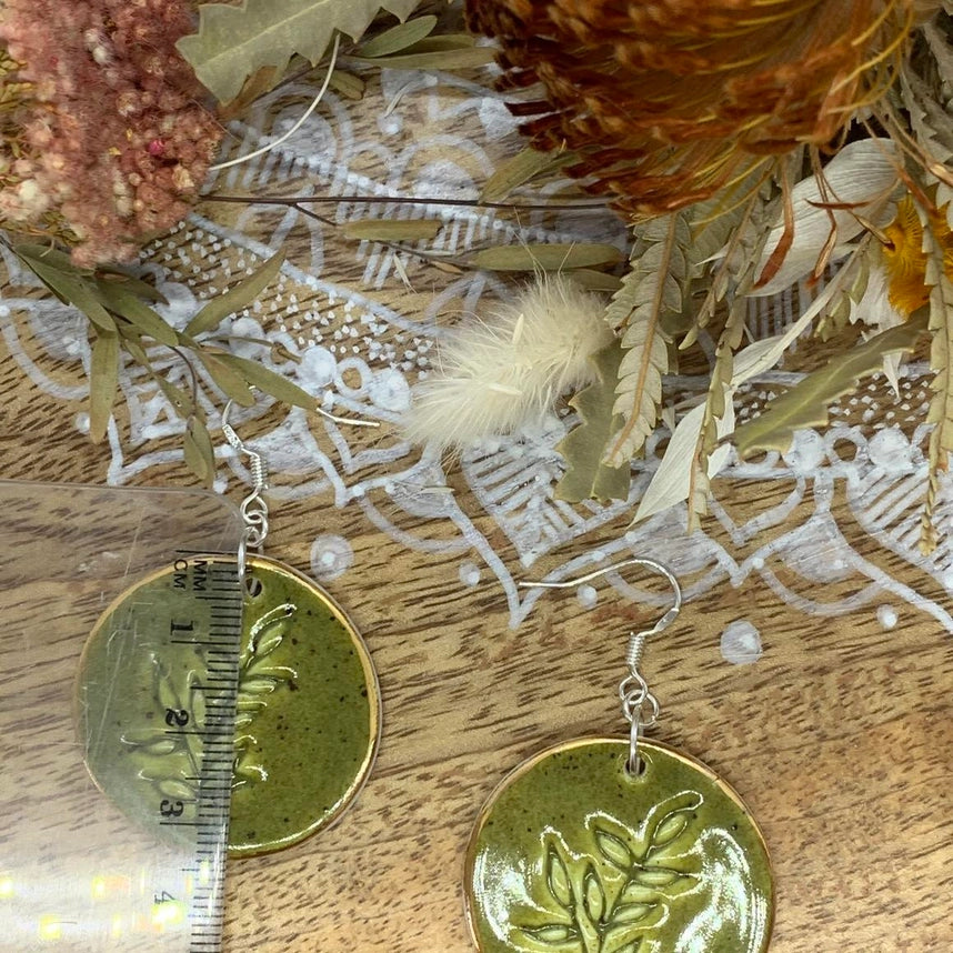 Jewellery - Branch - Porcelain Earrings with Gold Finish
