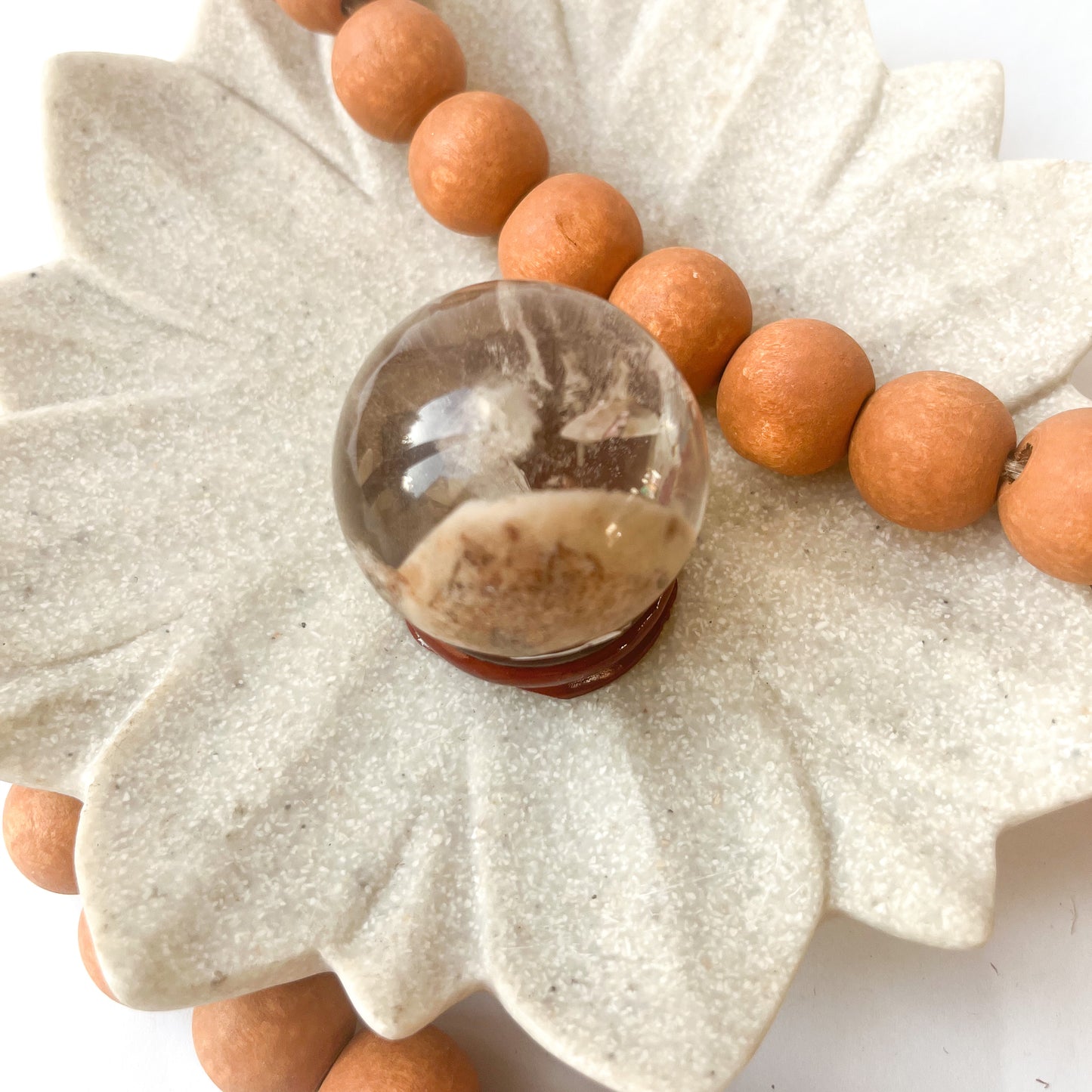 Polished Crystal Shape - Clear Quartz Sphere With Stand 3.5 cm