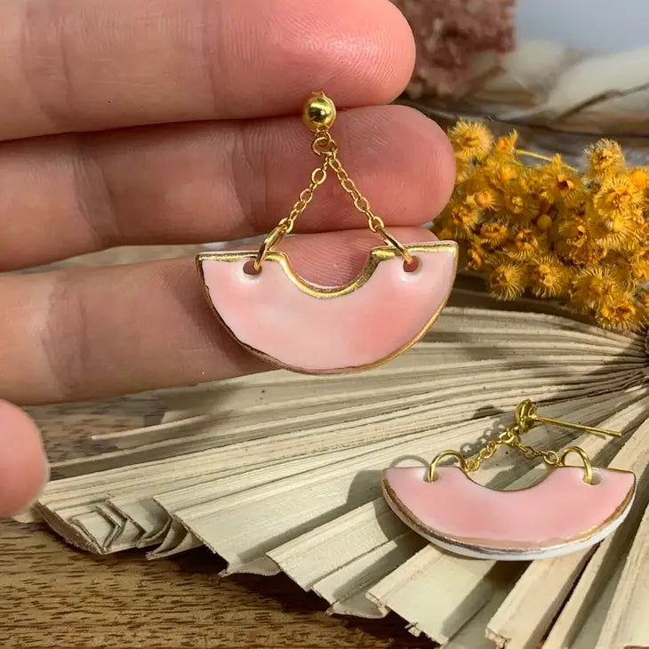 Adella - Porcelain Earrings With Gold