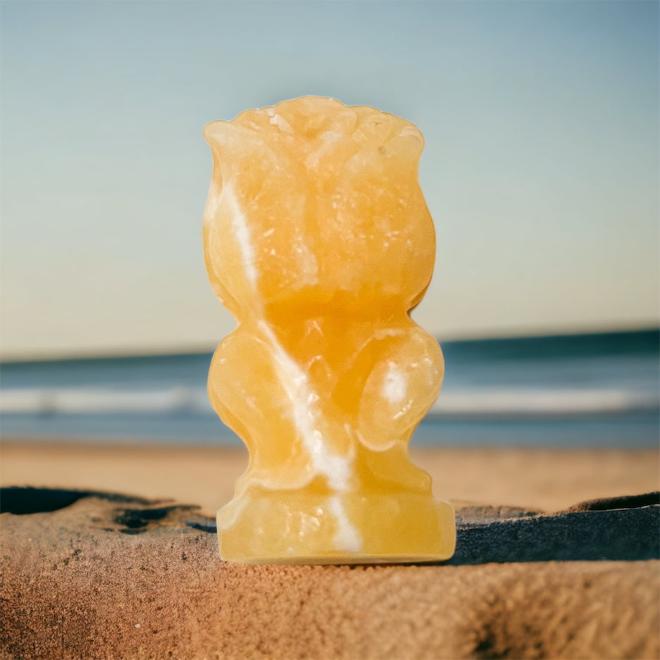 Polished Crystal - Yellow Calcite Flower Polished 5.5cm