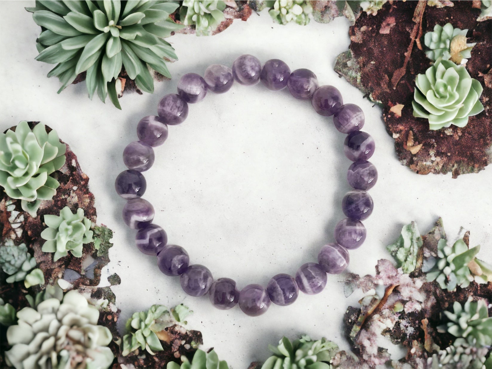 Crystal Jewellery - Dream Amethyst 8mm Bead Bracelet