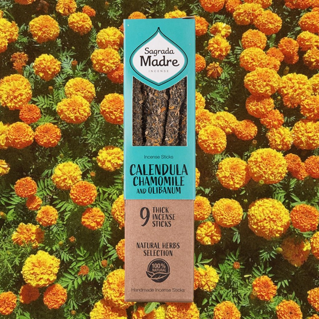 Sagrada Madre - Calendula Chamomile Olibanum Natural Thick Incense 9 Pack