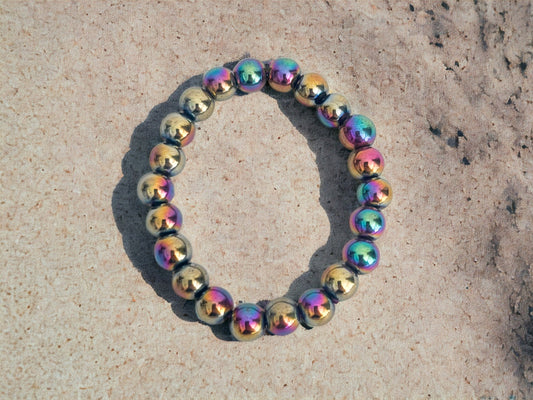 Aura Hematite 8mm Bead Bracelet