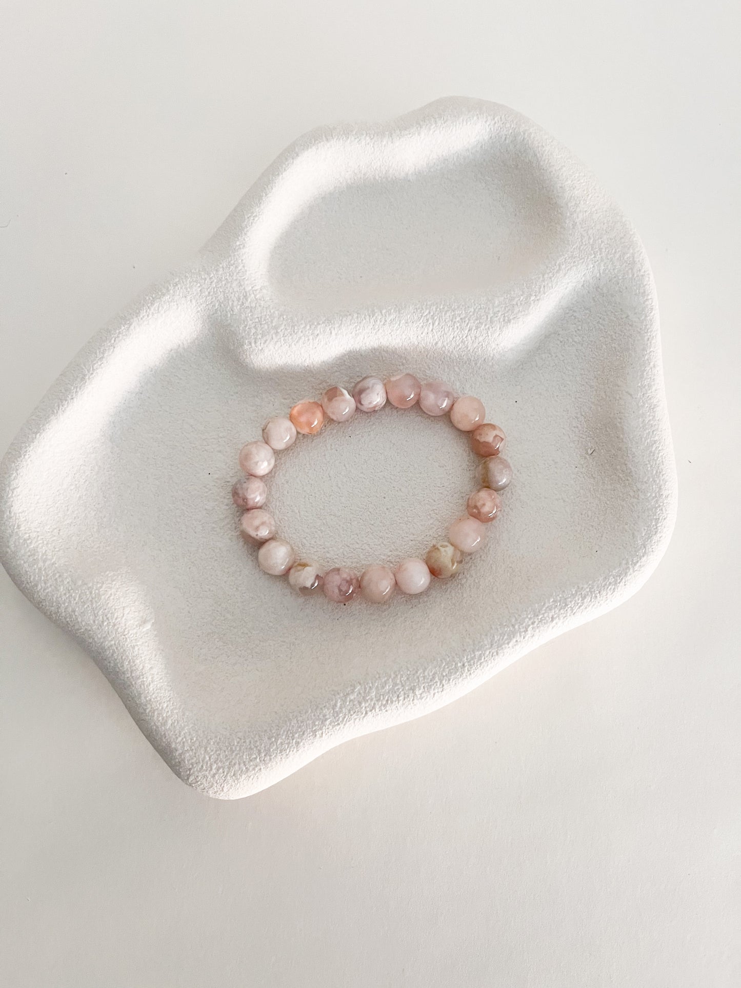 Flower Agate 10mm Bead Bracelet