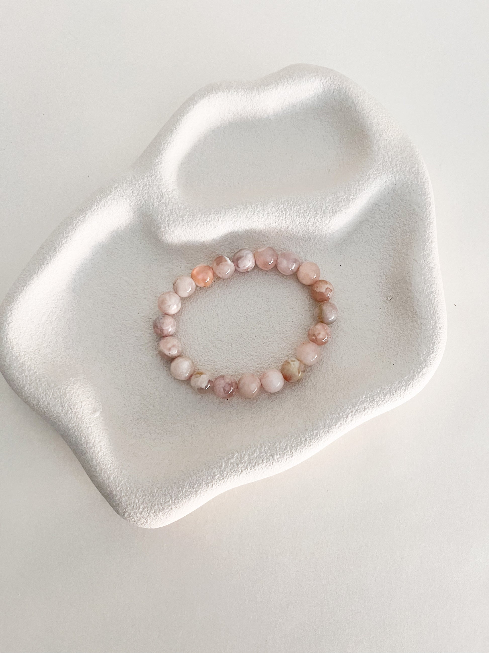 Flower Agate 10mm Bead Bracelet