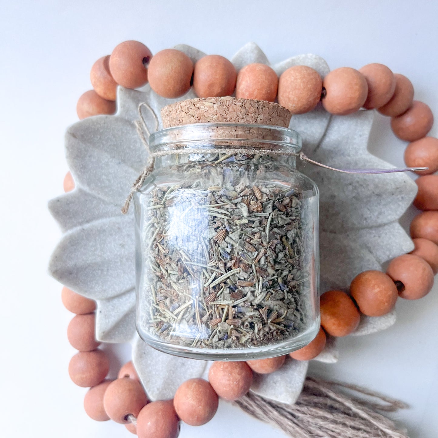 Organic Goodness Smudge Resin Incense In Glass Jar - Sage & Lavender