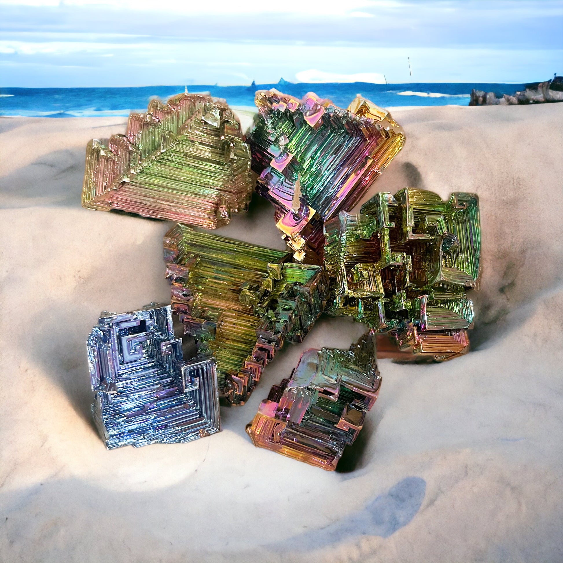 Cluster of Bismuth Crystals