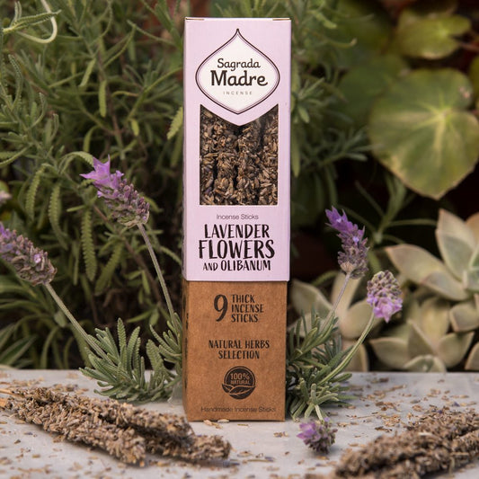 Sagrada Madre - Lavender Flowers & Olibanum Natural Thick Incense 9 Pack