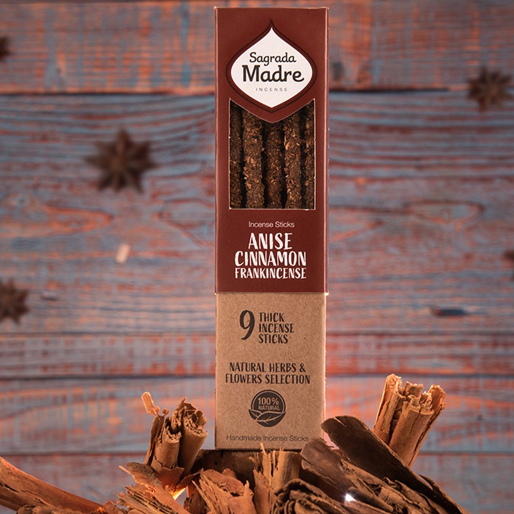 Sagrada Madre - Anise Cinnamon & Frankincense Natural Thick Incense 9 Pack