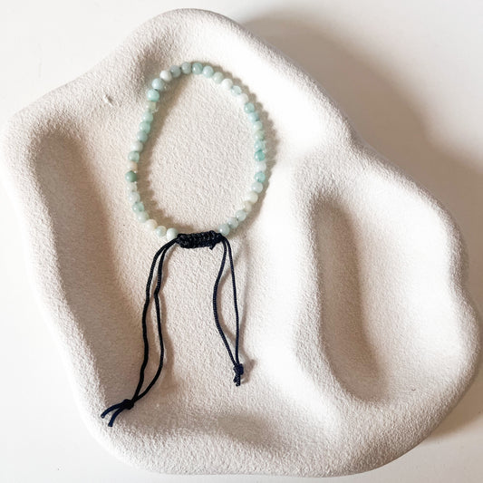Crystal Jewellery - Amazonite 4mm Bead Adjustable String Bracelet