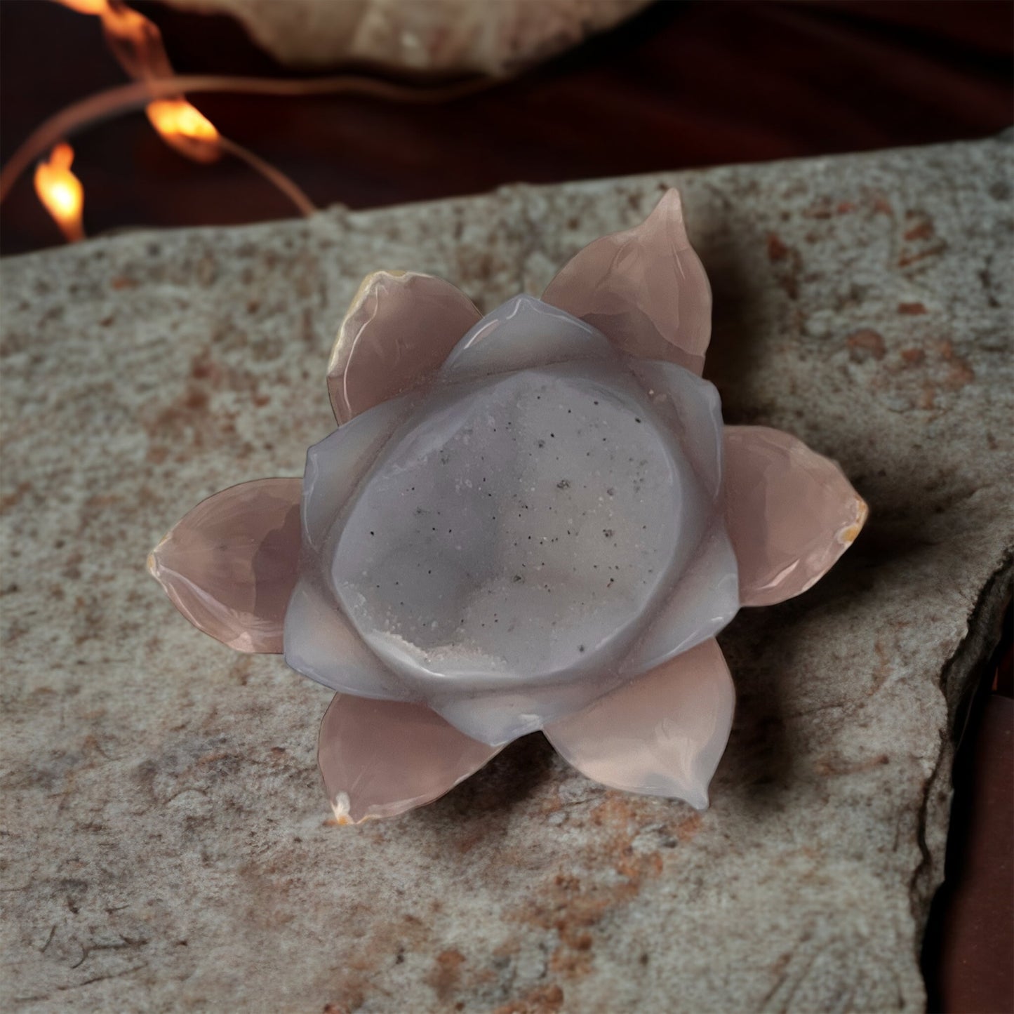 Polished Crystal Shape - Agate Lotus Flower Medium