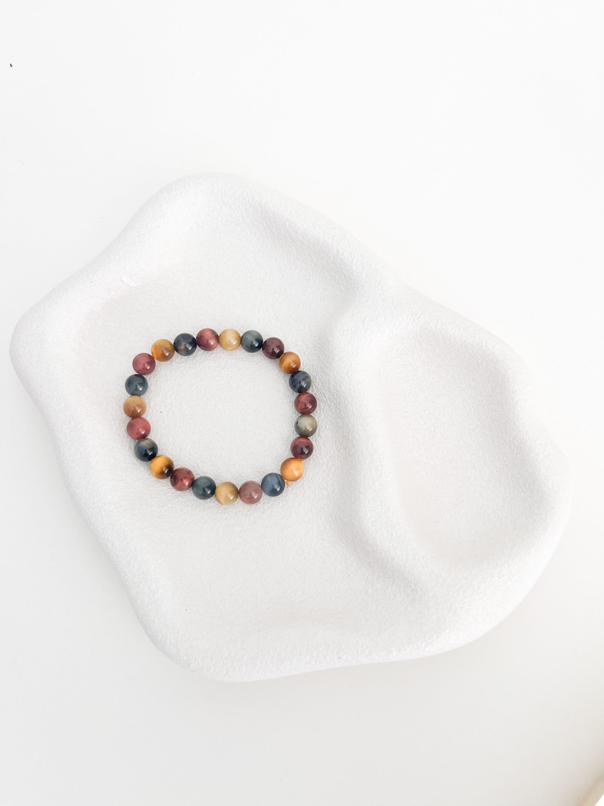  Colorful Tigers Eye 8mm Bead Bracelet