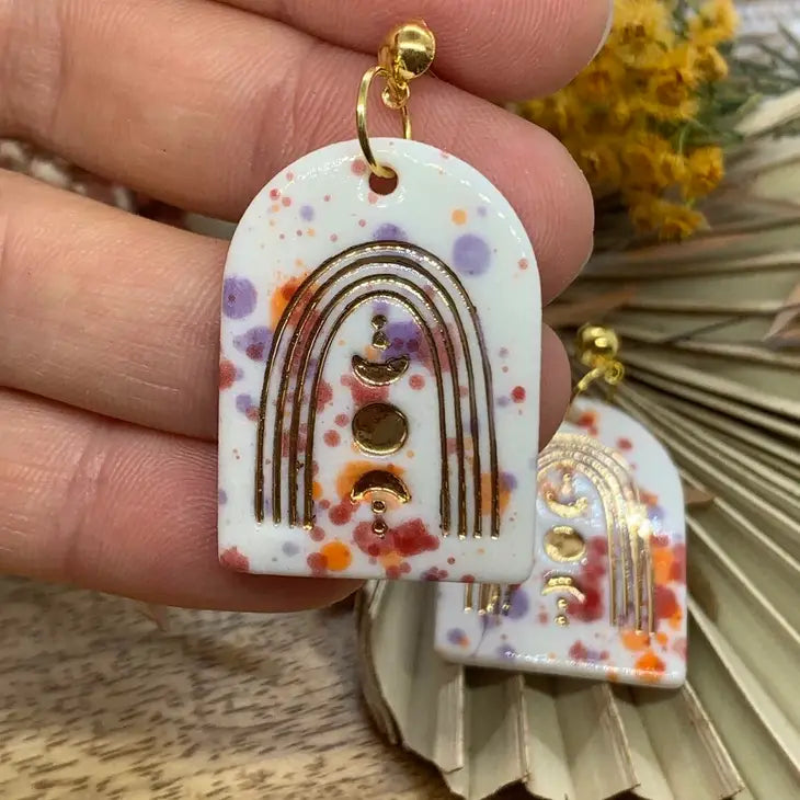 Jewellery - Ariel - Porcelain Earrings with Gold Finish