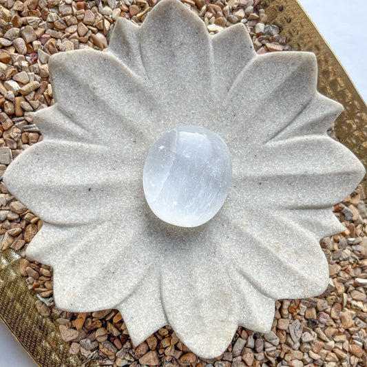 Polished Crystal - Selenite Palm Stone