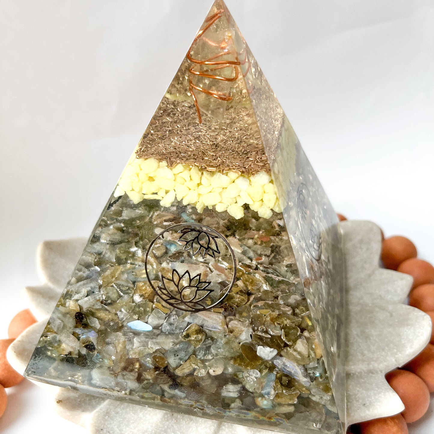Medium Orgonite Pyramid 12cm in Height - Labradorite