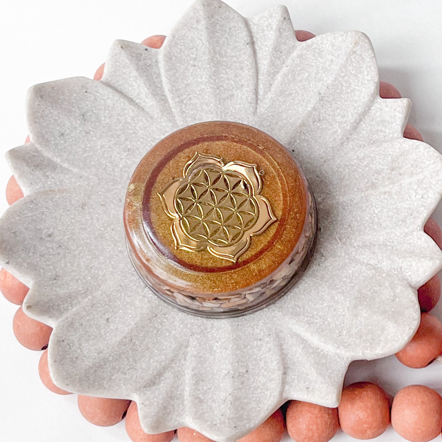 Cylinder Orgonite - Picture Jasper 6.5cm Diameter x 2.5cm Height
