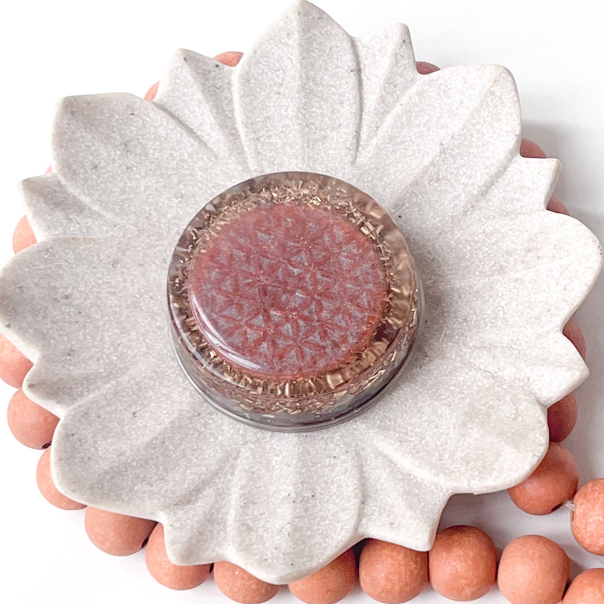 Cylinder Orgonite - Mixed Crystals 6.5cm Diameter x 2.5cm Height