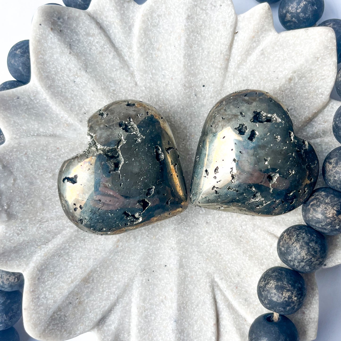 Pyrite Crystal Heart 
