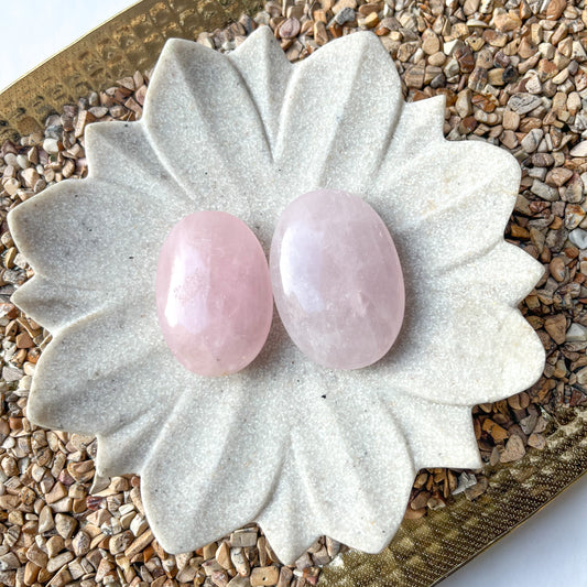 Polished Crystal - Rose Quartz Palm Stone