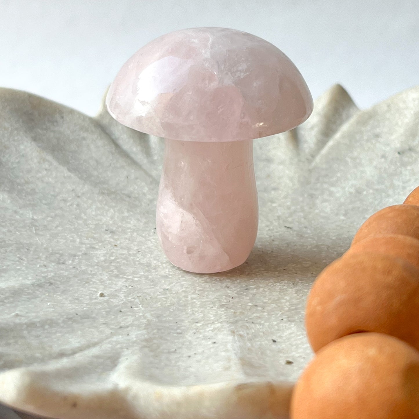 Polished Crystal - Rose Quartz Mushroom 5cm