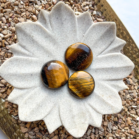 Polished Crystal - Tigers Eye Palm Stone