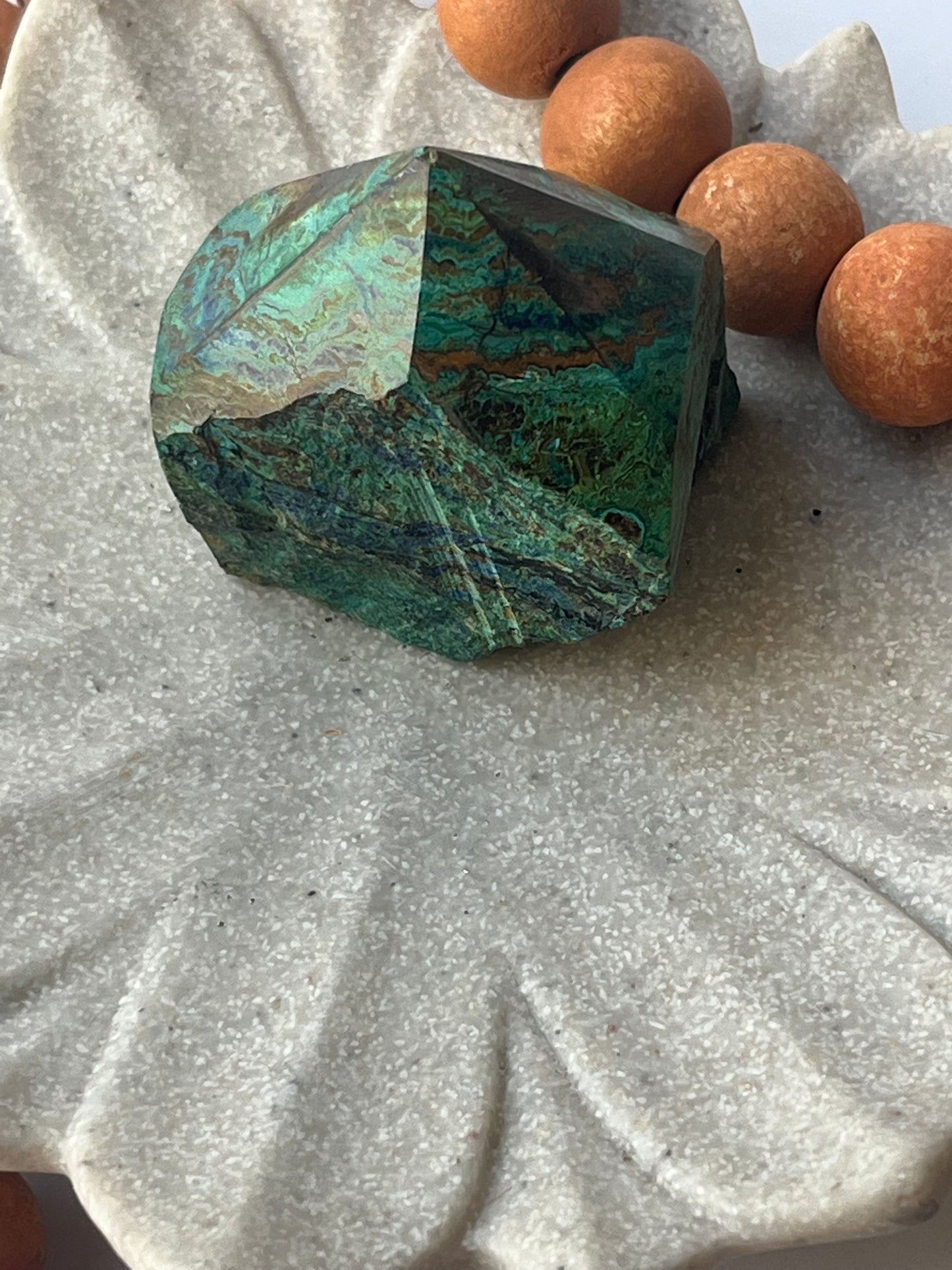 Crystal Point - Malachite with Chrysocolla