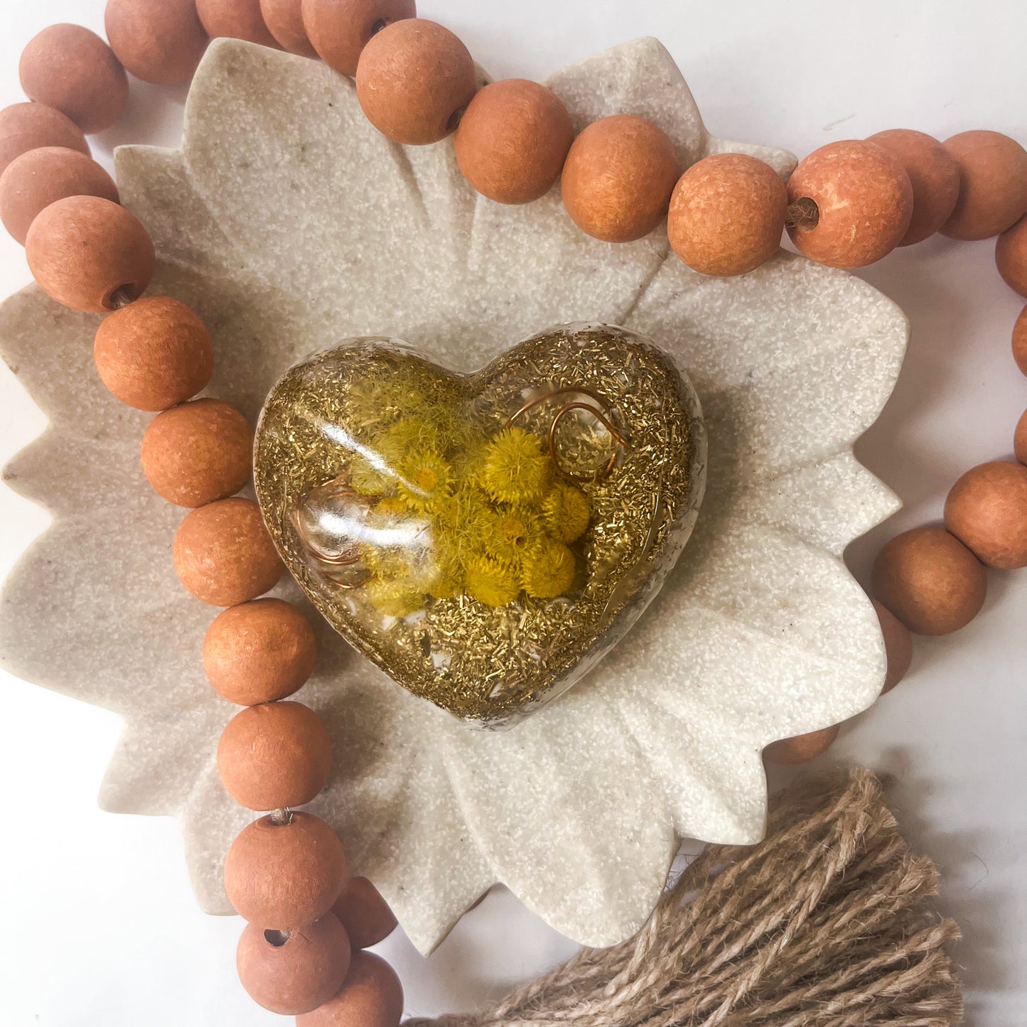 Puffy Orgonite Heart - Howlite 7.5cm Width