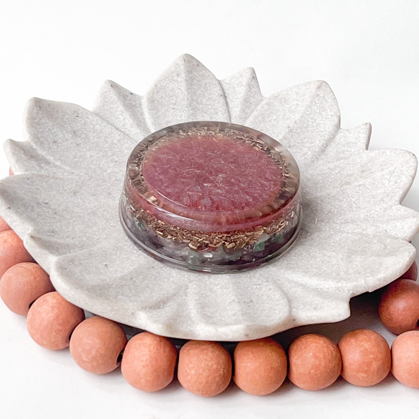 Cylinder Orgonite - Mixed Crystals 6.5cm Diameter x 2.5cm Height
