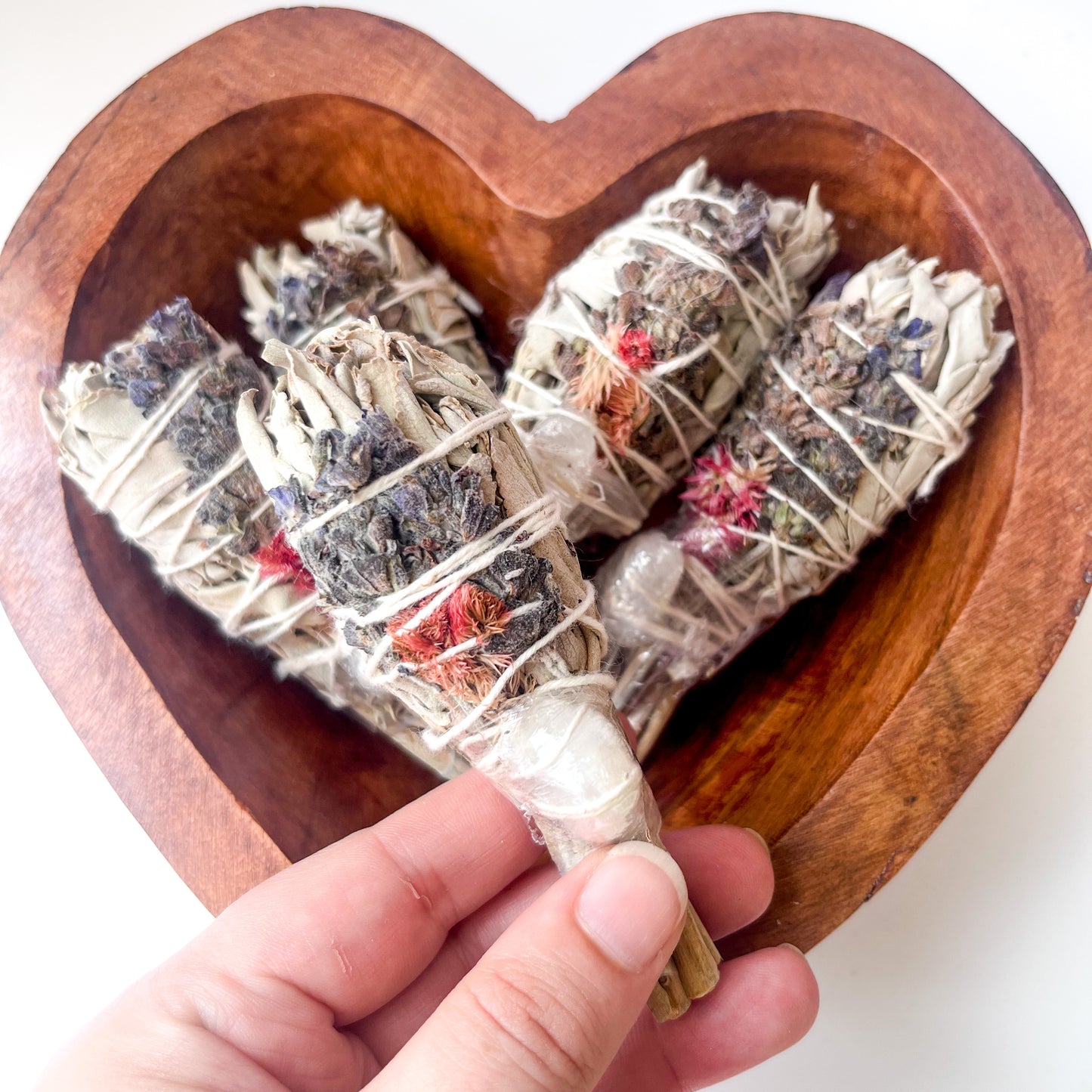 Smudge Torch - White Sage, Lavender, Wild Flowers & Quartz 8cm