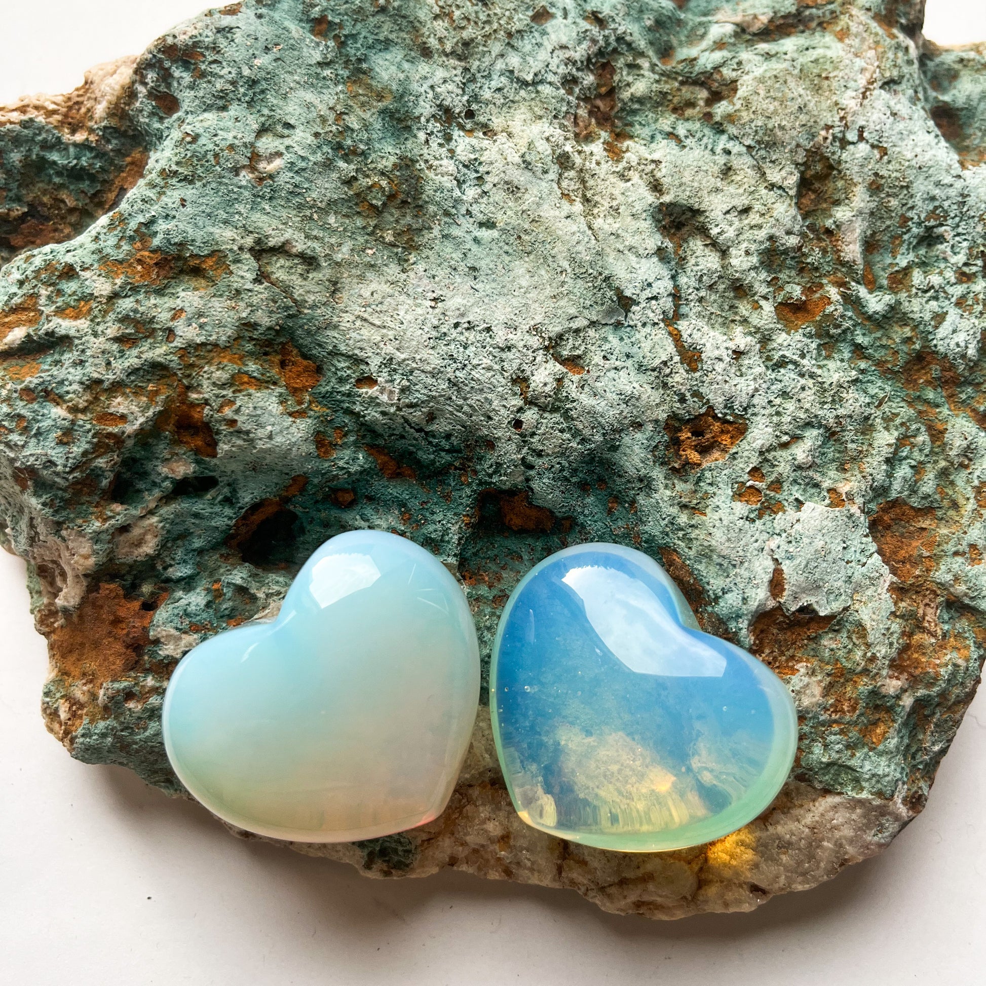 Opalite Crystal Hearts 