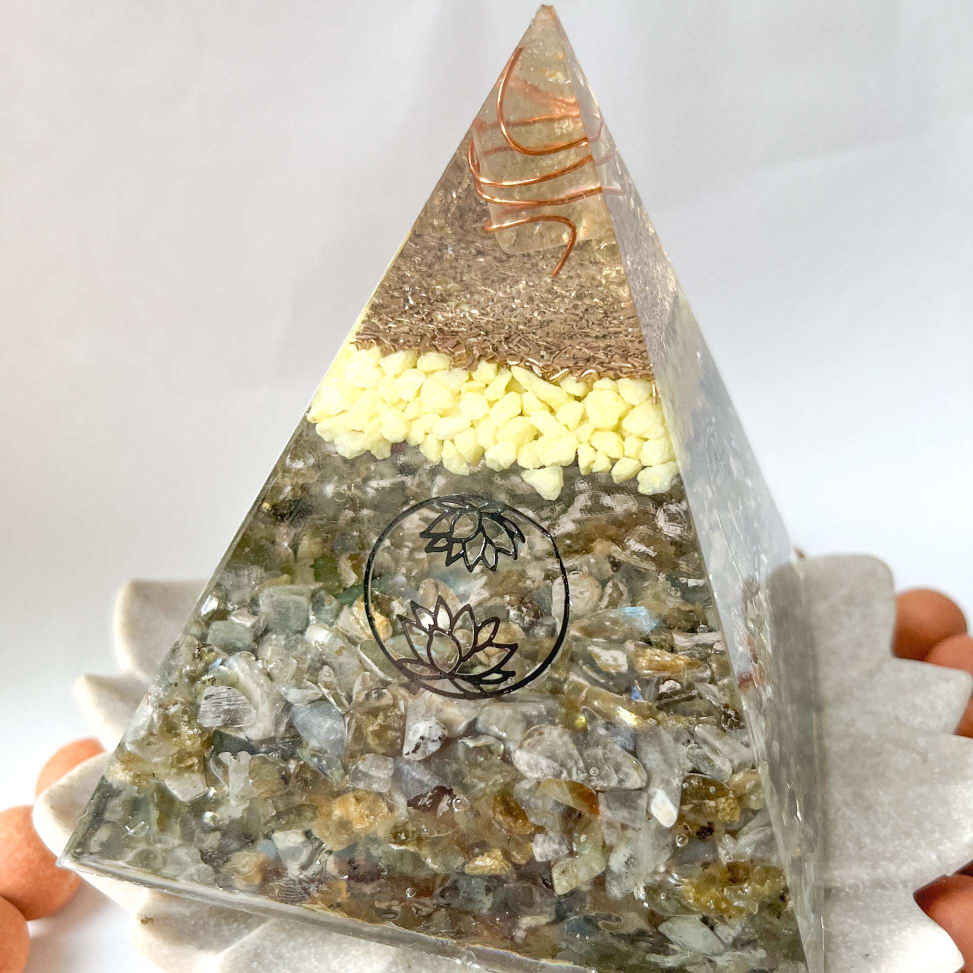 Medium Orgonite Pyramid 12cm in Height - Labradorite