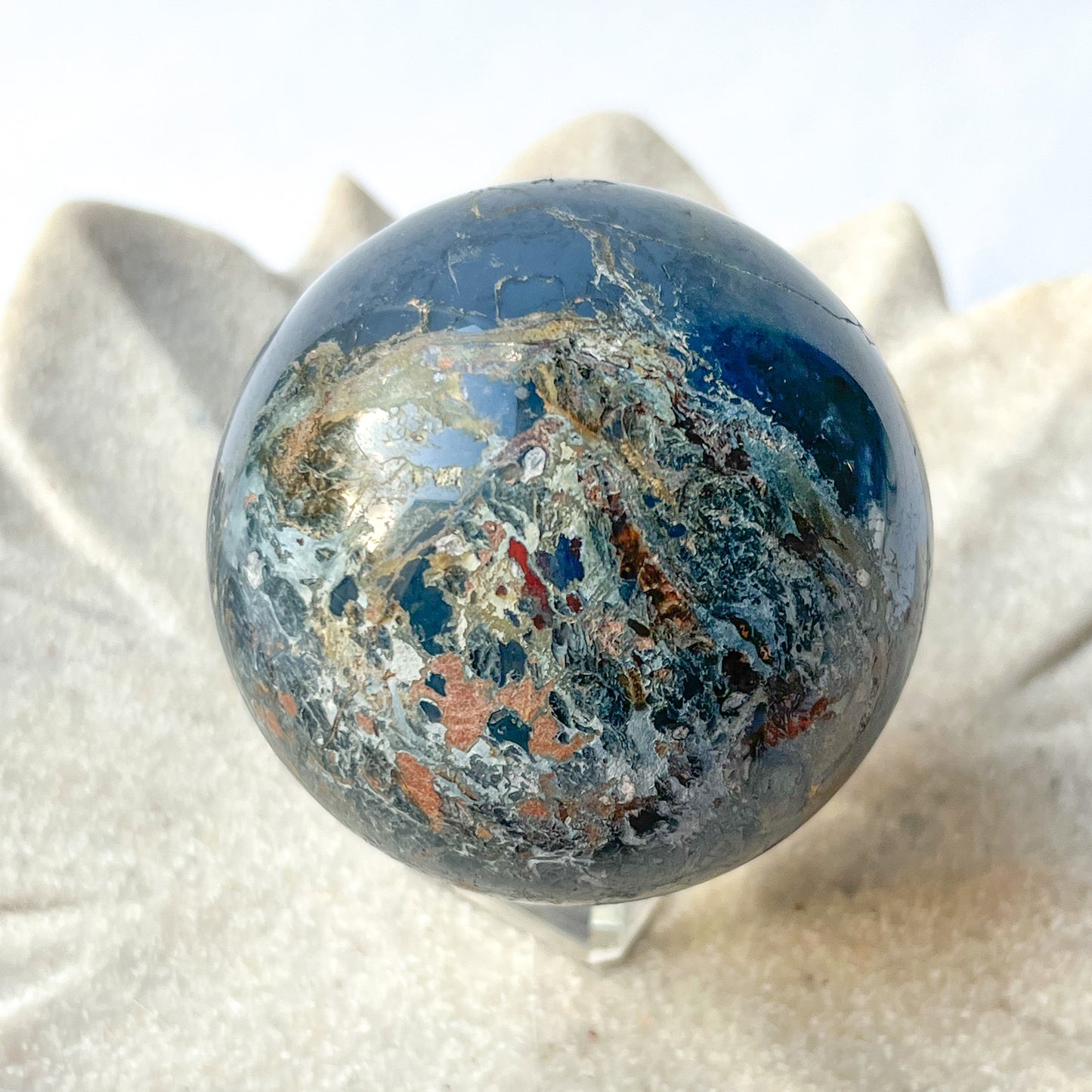 Polished Crystal Shape - Pietersite Sphere With Stand 5 cm