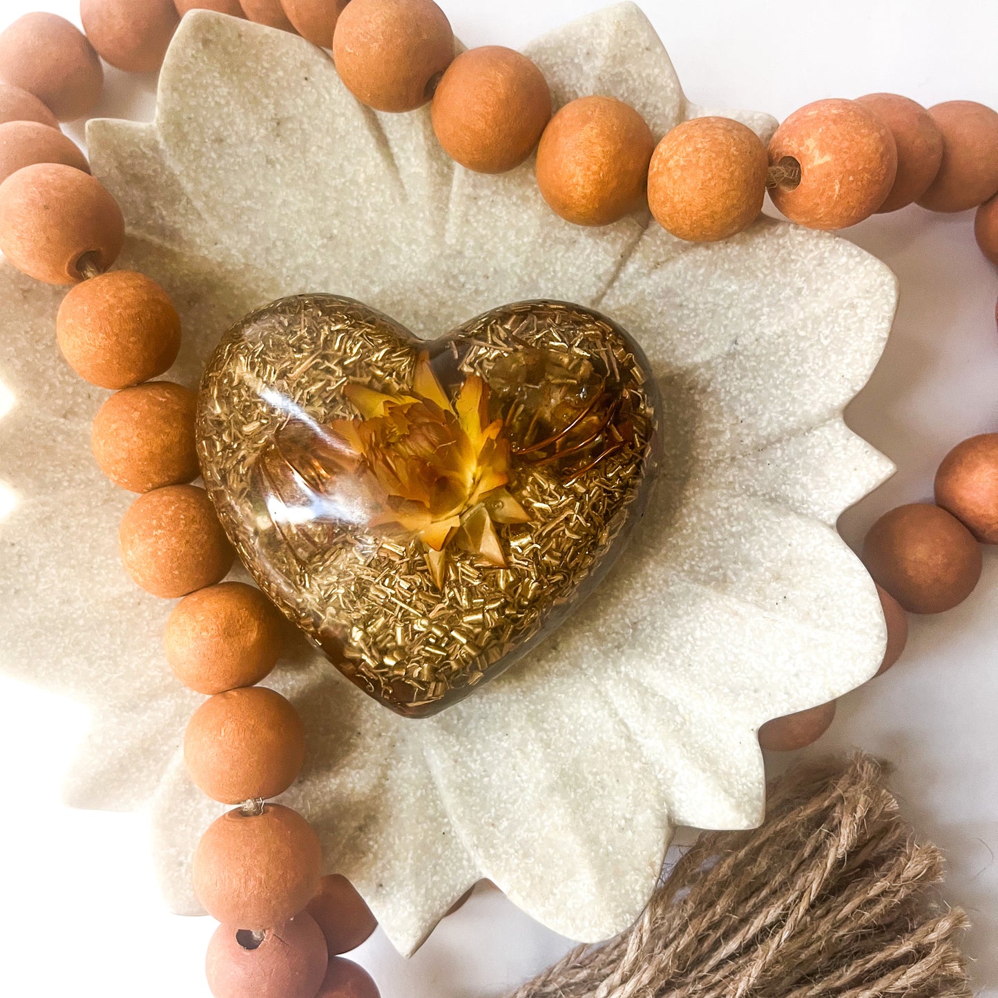 Puffy Orgonite Heart - Red Tigers Eye 7.5cm Width