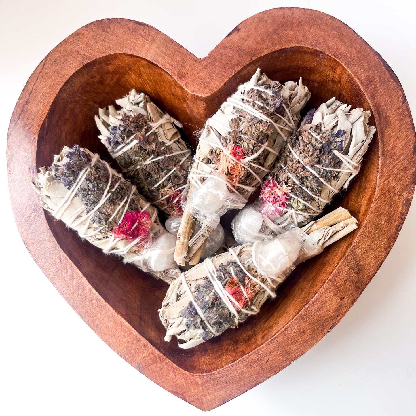 Smudge Torch - White Sage, Lavender, Wild Flowers & Quartz 8cm
